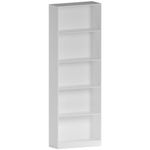 Vida Designs Cambridge 5 Tier Extra Large Bookcase, White Wooden Shelving Display Storage Unit Office Living Room Furniture