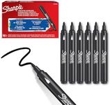 Sharpie Creative Marker Acrylic Paint Pens | Bullet Tip Water-Based Paint Markers | Black | No-Bleed Ink Writes on Most Surfaces | School & Revision Supplies | 6 Count