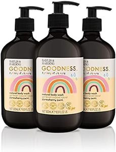 Baylis & Harding Goodness Kids Lot de 3 flacons de gel douche naturel pour enfant Motif tourbillon de fraise 500 ml