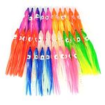 Piscorush Luminous Octopus Squid Skirts Trolling Lures Soft Plastic Fishing Lures Set Saltwater Bait Lures Multicolored 2'' - 6'' (7 Colors Set/30Pcs, 2'')