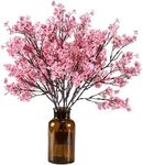 8Pcs Baby's Breath Artificial Flowers Fake Gypsophila Bouquets Silk Cloth Flower for Home, Garden, Floral Arrangement, Party, Wedding Hall Scenery Decorations(Pink)