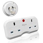 Atyxx UK To Australia Travel Plug - Double Socket Australian Plug Adaptor With Power Indicator - Easy To Remove, Space Saver China Travel Adapter - Compatible With Sockets In China, Argentina & More