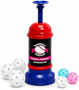 Baseball Tee Batting Popper Trainer, Beginner Friendly for Adult & Youth 40" Consistent Launch Without a Pitcher, Portable Solo Hitting Training Equipment with 6 Ball for Indoor Outdoor Backyard Park