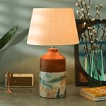 Brick Brown ® Premium Wooden Panorama Lamp with Shade & Bulb | Lamps for Home Decoration | Bedside Lamp | Night Lamp for Living Room | Lamps for Study Room | Night Lamp for Bedroom Side Table