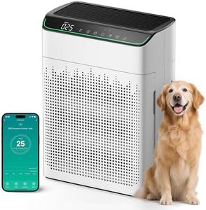 FLANUR Air Purifiers for Home Large Room Up to 1690 ft² Double-sided Air Inlet Smart WiFi Alexa Compatible PM 2.5 Air Quality Monitor for Smoke and Odor 23dB Quiet 1 Pack+2 Pack HEPA Filters White