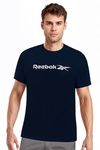 Reebok Men's Navy T-Shirt |Casuals | Essential Lifestyle Cotton Tee | Round Neck | Regular Fit | Half Sleeve | 93% Cotton 7% Lycra