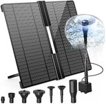AMZtime 20W DIY Solar Powered Water Fountain Folding Solar Panel with Adjustable Stand Pond Fountain with 6 Styles Solar Pump for The Garden, DIY Water Features