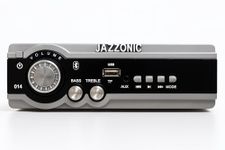 JAZZONIC Double IC High Power Car Stereo with LCD & Remote Control | Universal Fit MP3 Player -Bluetooth, USB, AUX, FM Radio, SD Card | Built-in Equalizer for Bass & Treble Control | Black-Grey (014)