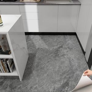 auxua Marble Pattern 24"x 24" Peel and Stick Floor Tiles (Large Format), Grey 12 Tiles/Pack - Covers 46.5 Sq Ft, Scratch-Resistant & Waterproof Floor Tiles Planks for Bathroom Kitchen