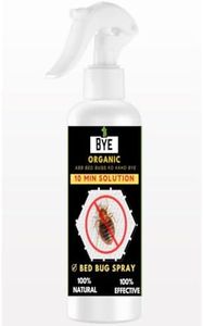Bye Organic Bed Bug Spray - Natural & Non-Toxic | Repels Bed Bugs, Eggs & Dust Mites | Safe for Mattress, Home & Travel | Child & Pet Safe | 200ml