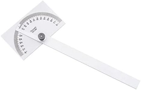 Starrett Steel Protractor with Double Graduation - Ideal for Setting Bevels, Transfer Angles, Small Squaring - 6" Blade Length, 0-180 Range, Rectangular Head - C183