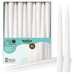 BOLSIUS Long White Taper Candles - Bulk Pack of 30 Count - 10-inch Unscented Household Candlesticks - Premium European Quality Wax - 8 Hour Long Burning Candles for Home Décor, Weddings & Parties