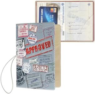 kwmobile Custodia compatibile con passaporto - Porta passaporto in design 3D - Con chiusura di sicurezza ad elastico - Protezione per documenti - rosso/bianco/grigio