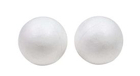 FIRST CLICK 2 Pcs 4 Inch Craft Paper Ball Decoration White Smooth Balls for Arts & Crafts, DIY Crafts Making, Ornaments Decoration, School Projects, Solar System Models