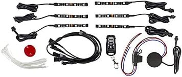 LEDGlow 6pc Advanced Million Color LED Dirt Bike Motorcycle Accent Underlow Light Kit - 15 Solid Colors - 6 Patterns - 4" Multi-Color Flexible Strips - Includes Waterproof Control Box & Remote