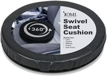 HealthSmart 360 Degree Swivel Seat Cushion, Chair Assist for Elderly, Swivel Seat Cushion for Car, Twisting Disc, Black Leather, 15 Inches in Diameter