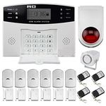 BW LCD Security Wireless GSM Autodial SMS Call Home House Burglar Intruder Alarm : GSM Alarm Control Host+Outdoor Siren+PIR Motion Detector+Door/Window Gap Detector