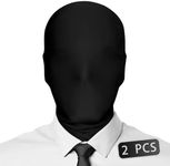 VZQI 2 Pieces Full Face Mask Black 2nd Skin Masks Halloween Cosplay Spandex Hood for Unisex Cloth