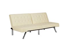 DHP Emily Convertible Futon, Vanilla Faux Leather