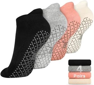 unenow Unisex Non Slip Grip Socks with Cushion for Yoga Pilates Barre Home & Hospital