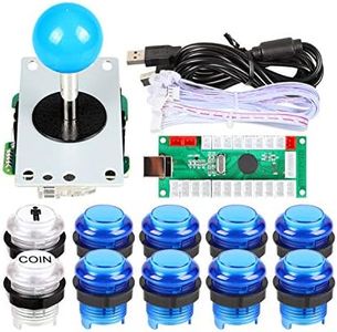EG STARTS 1 jugador USB LED Encoder para PC Juegos Blue Stickers Controllers + 10x LED Botones iluminados para Arcade Joystick DIY Kits Partes Mame Raspberry Pi 1 2 3 3B