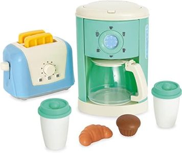 Casdon 66050 Breakfast Takeaway Set | Toy Coffee Maker & Toaster for Children Aged 3 Years & Up | Pop Up Toast Included