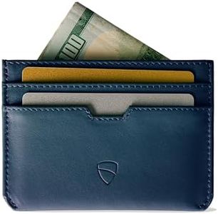 Vaultskin MOORGATE Slim Card Holder - Minimalist Leather Wallet, RFID Blocking Sleeve, Fits Front Pocket, for Men and Women (Royal Blue)