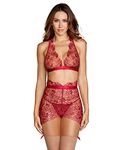 Dreamgirl Three-Piece Set-12170Red-Xl Garnet One Size