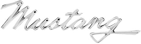 United Pacific F6802 Tripe Chrome Die-Cast “Mustang” Script Emblem, Badge Replacement, Double-Sided Tape, Easy Installation – ONE Unit