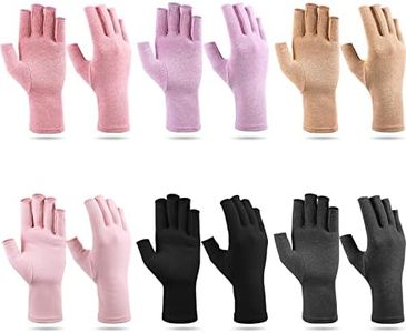 Haysandy 6 Pairs Arthritis Gloves, Arthritis Gloves Compression for Women Men Fingerless Arthritis Gloves for Carpal Tunnel Relieve Hand Muscle Pain RSI, As Shown in the Picture, Small