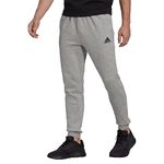 Adidas Men's Regular Track Pants (HL2230_MGREYH/Black