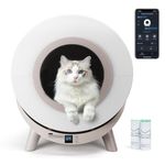 Nobleza Self Cleaning Cat Litter Tray, 80L Extra Large Automatic Cat Litter Tray Robot APP Control, Electric Smart Litter Box for Multiple Cats, Includes Trash Liner, 20cm Lower Entry
