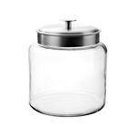 Anchor Hocking Montana Aluminium Storage Jar Glass, White, 19.5 x 19.5 x 24 cm