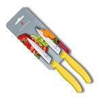 Victorinox Paring Knife Set, Stainless Steel, Dishwasher Safe, Yellow (Pack of 2)