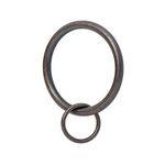 Ivilon Drapery Eyelet Curtain Rings - 1.7" Ring Loop Hook Pins, Set of 14 - Oil Rubbed Bronze (ORB)