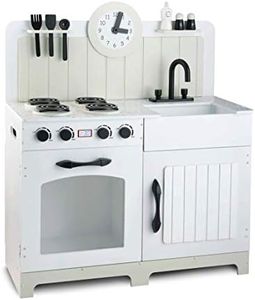 Bubbadoo Kids Wooden Kitchen Playset, Black and White, BD0042
