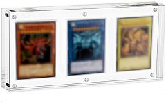 Iriisy TCG Cards Transparent Frame Magnetic Display Holder 35PT Acrylic Cases Transparent Protective Cases for PTCG YGO Magic (3 Card Slot)