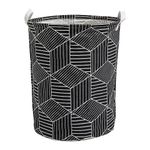 HOKIPO Folding Laundry Basket for Clothes, Round Collapsible Storage Basket - Large 43 LTR (AR2540)