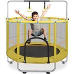 60'' Trampoline for Kids, TORIBIO 5FT Baby Toddler Mini Trampoline with Safety Enclosure Net, Indoor/Outdoor Kids & Adults Recreational Trampoline for Children Boys Girls