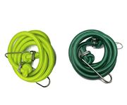 Genxtra® High Strength Elastic Neon Color Bungee Cords, Luggage Tying Rope with Hooks, Set of 2, 5 feet, Assorted Neon Color (Random Color)