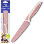 kiddi kutter Child Safe Knife | Stainless Steel | Rounded Design Won't Cut Skin | Kid Friendly Training Knives | Blush Pink