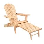 Gardeon Beach Chair Wooden Folding 