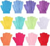 12 Pairs Shower Exfoliating Gloves Hand Exfoliating Glove Body Scrubber Loofah Washing Gloves for Shower, Spa, Massage and Body Scrubs, Dead Skin Cell Remover