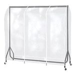 5ft Transparent Clothes Garment Rail Strong Zipped Cover Clear Protective Zip Over Cover for Garment Hanging Coat Racks