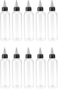 Empty Squeeze Dropper Bottles with Twist Top Cap,10Pcs Plastic Squeeze Bottles with Twist Cap,Clear Dispensing Bottles with Twist Cap,Empty Plastic Squeeze Bottles with Twist Cap for Ink Liquid,30ml