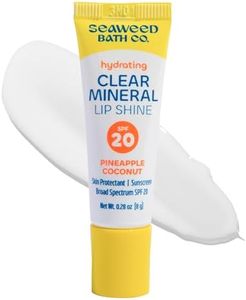 Seaweed Bath Co. Hydrating Clear Mineral Lip Shine SPF 20 Sunscreen Zinc Oxide Lip Balm, .35 Oz, Moisturizing Care for Dry, Chapped Lips