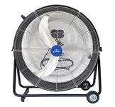 iLIVING 30 Inches High Velocity Drum Fan Industrial, Commercial, Air Circulator for Garage, Shop, Patio, Barn, Greenhouse, Speed Control 8300CFM, UL Listed,Black