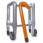 2 Pieces Inflatable Walker and Cane - Funny Gag Gift for Over The Hill Birthday Decorations, 100 Days of School Joke Props