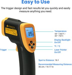 Etekcity Lasergrip 800 Infrared Thermometer – Non-Contact Digital Temperature Gun