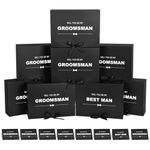 8Pack Groomsmen Proposal Box with Card (7 Groomsmen Boxes,1 Best Man Box) , 10.6×7.9×3.1 Inch Groomsmen Gift Box with Ribbon, Will You Be My Groomsman Box, Wedding Gift Box for Groomsmen Proposal Gift